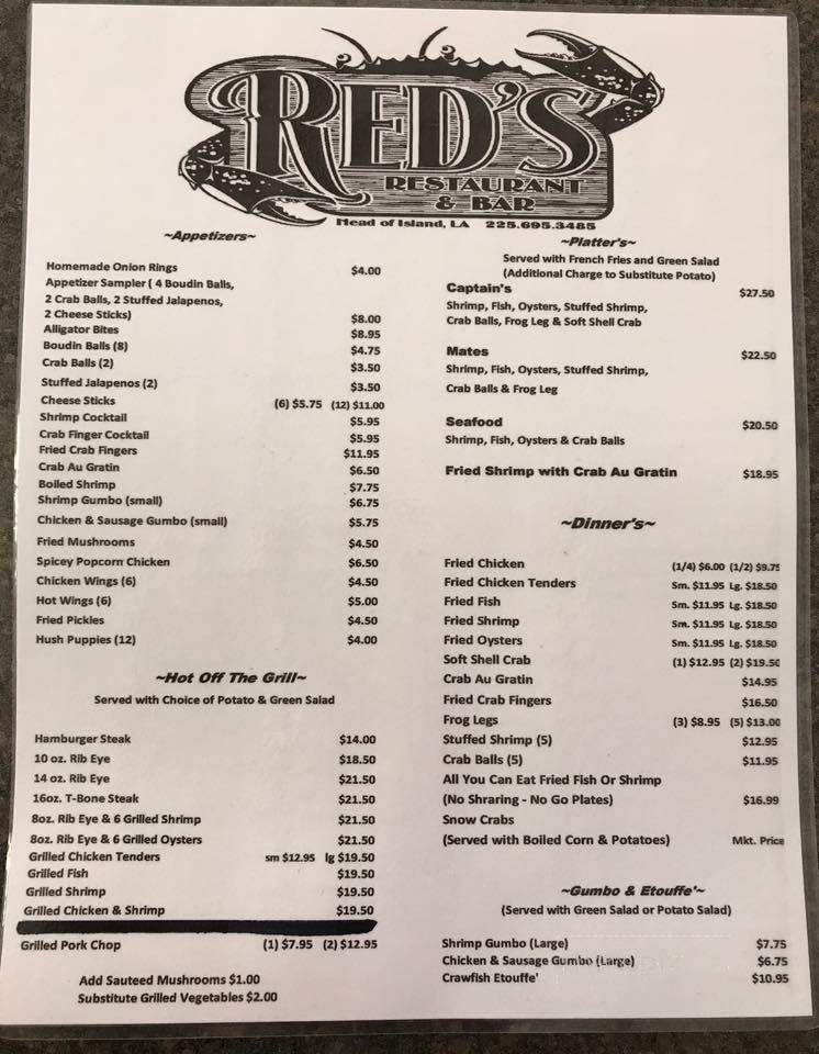 Red's Bar-B-Que Steak-Seafood - Maurepas, LA