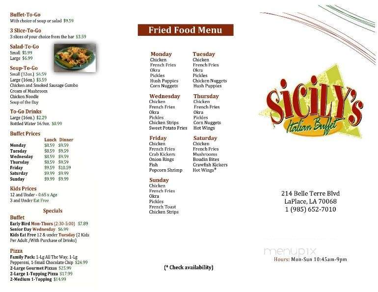 Sicily's Italian Buffet - LaPlace, LA