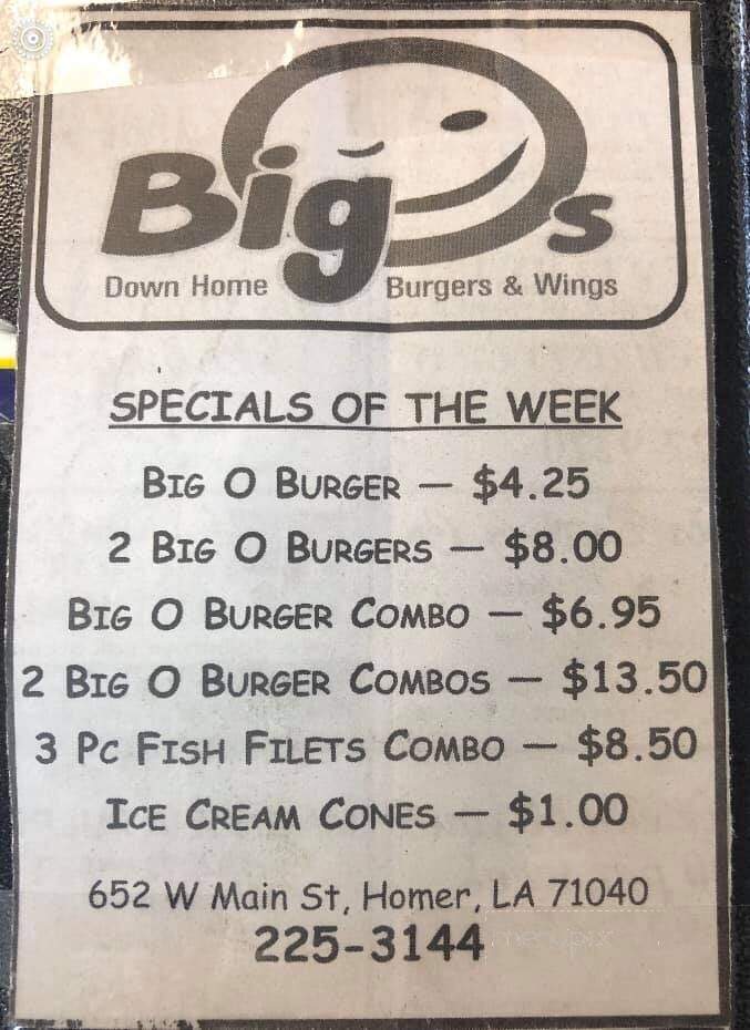 Big O's Down Home Burgers & Wings - Homer, LA