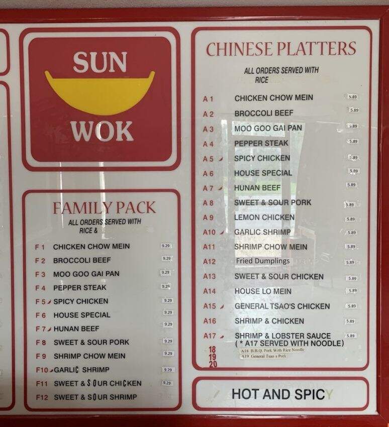 Sun Wok Chinese - Bridge City, TX