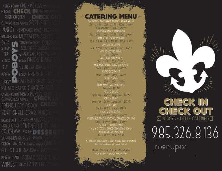 Check In Check Out Deli Catering - Slidell, LA