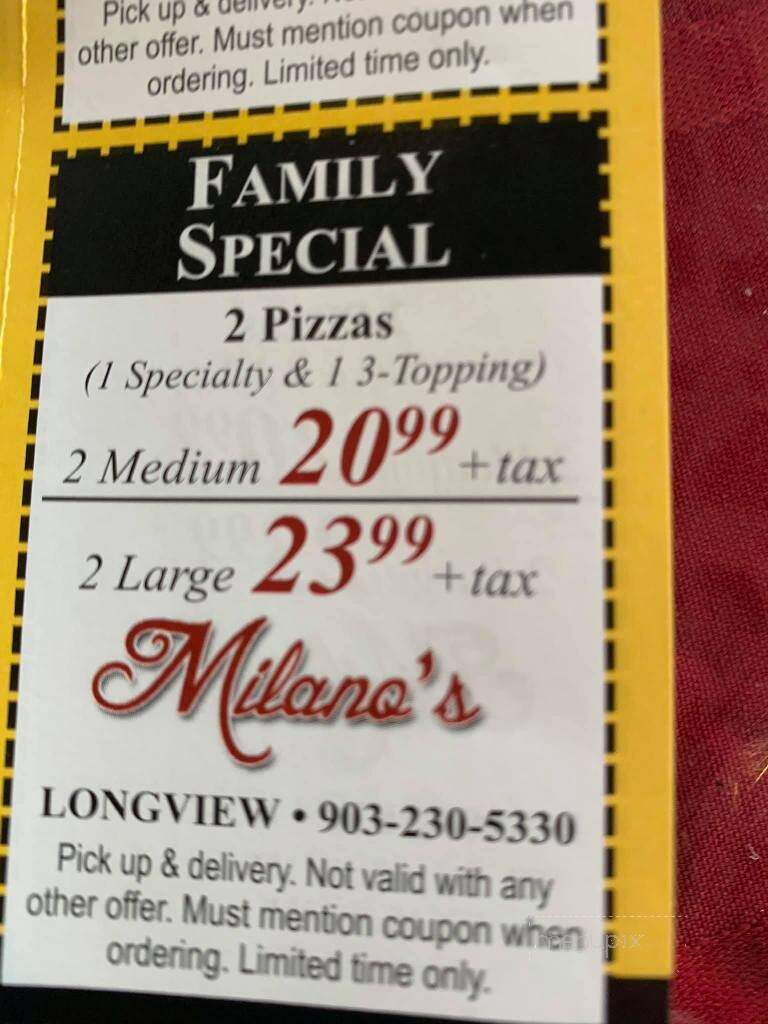 Milano's Pizza - Carthage, TX