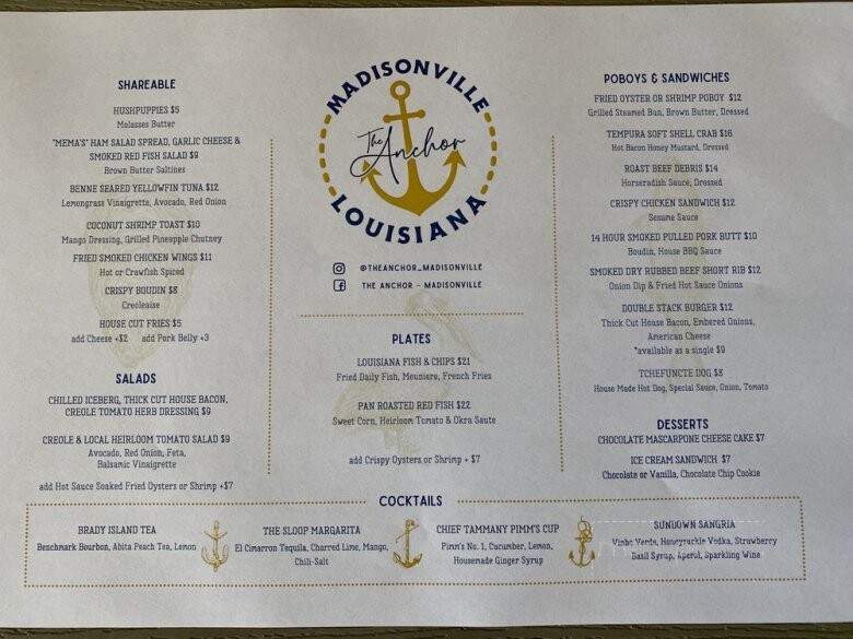 The Anchor - Madisonville, LA