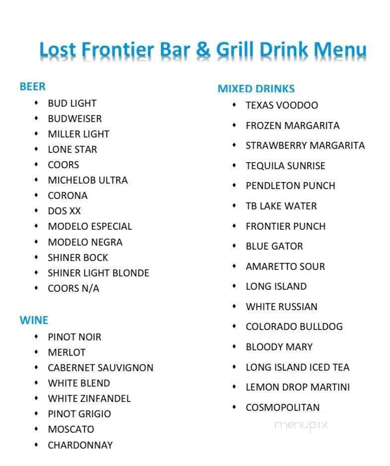 Lost Frontier Bar & Grill - Hemphill, TX