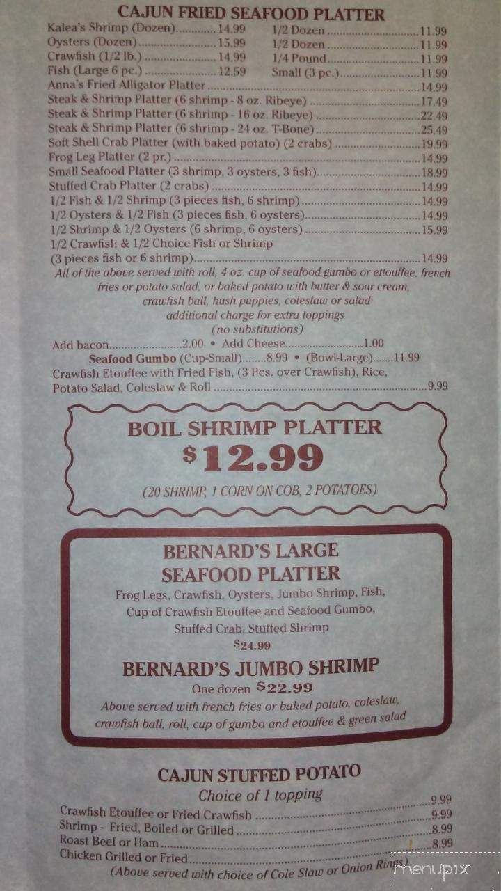 Bernard Cajun Sea-Fry Restaurant - Cottonport, LA