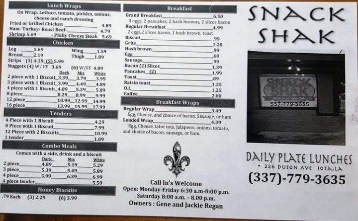 Snack Shak - Iota, LA