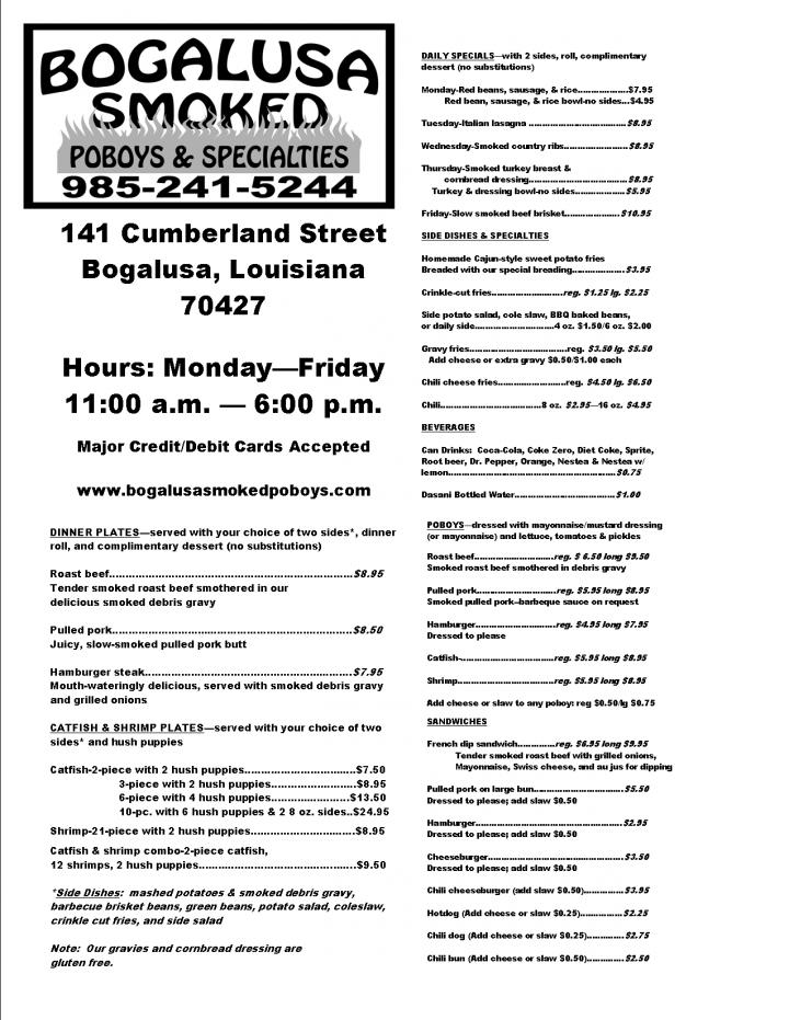 Bogalusa Smoked Poboys & Specialties - Bogalusa, LA