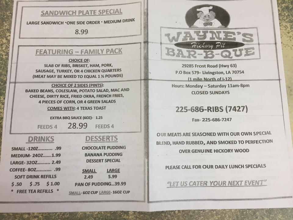 Wayne's Barbeque - Livingston, LA